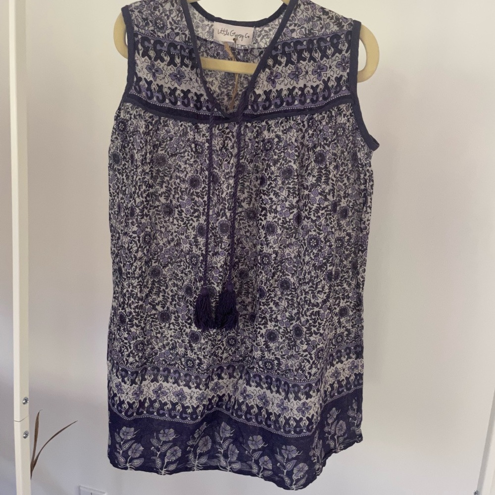 Boho girl dress purple - Little Gypsy Co.
